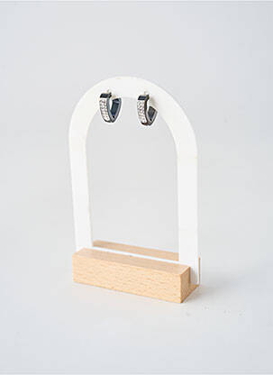 Boucles d’oreilles fermeture fermoir créole noir TATA GISELE femme