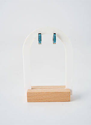 Boucles d’oreilles fermeture fermoir créole bleu TATA GISELE femme