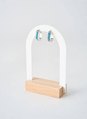 Boucles d’oreilles fermeture fermoir créole bleu TATA GISELE femme