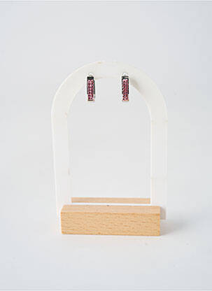 Boucles d’oreilles fermeture fermoir créole rose TATA GISELE femme