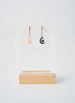Boucles d’oreilles fermeture fermoir créole rose TATA GISELE femme