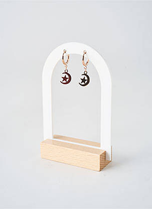 Boucles d’oreilles fermeture fermoir créole rose TATA GISELE femme