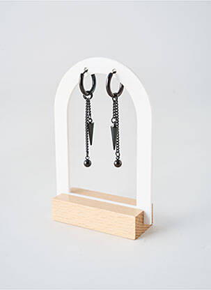 Boucles d’oreilles noir TATA GISELE homme