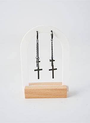Boucles d’oreilles noir TATA GISELE homme
