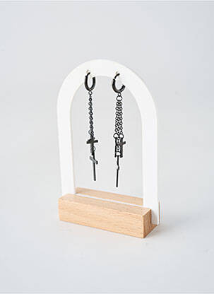 Boucles d’oreilles noir TATA GISELE homme