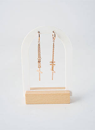 Boucles d’oreilles fermeture fermoir créole rose TATA GISELE femme