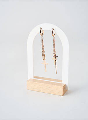 Boucles d’oreilles fermeture fermoir créole rose TATA GISELE femme