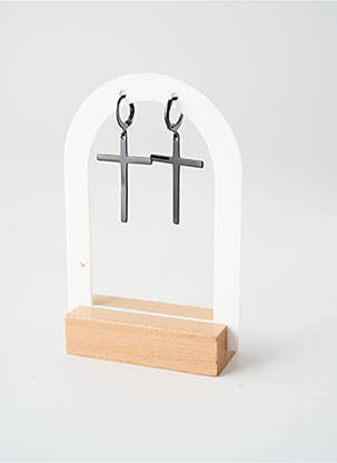 Boucles d’oreilles noir TATA GISELE homme