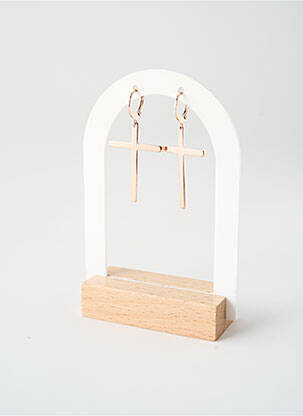 Boucles d’oreilles fermeture fermoir créole rose TATA GISELE femme