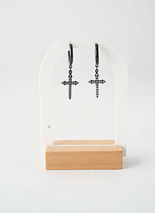Boucles d’oreilles noir TATA GISELE homme