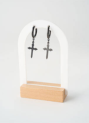 Boucles d’oreilles noir TATA GISELE homme