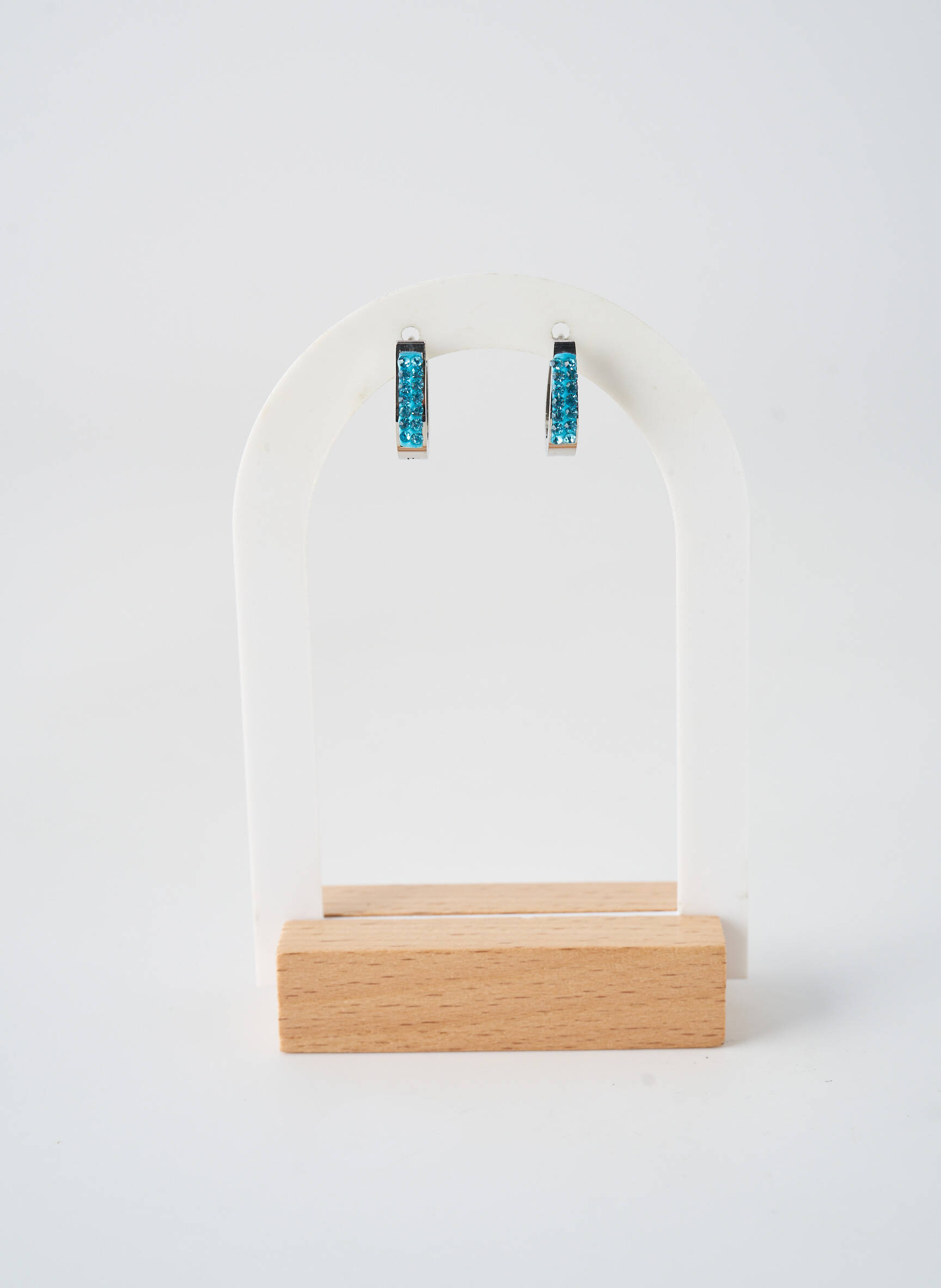 Boucles d’oreilles fermeture fermoir créole bleu TATA GISELE femme