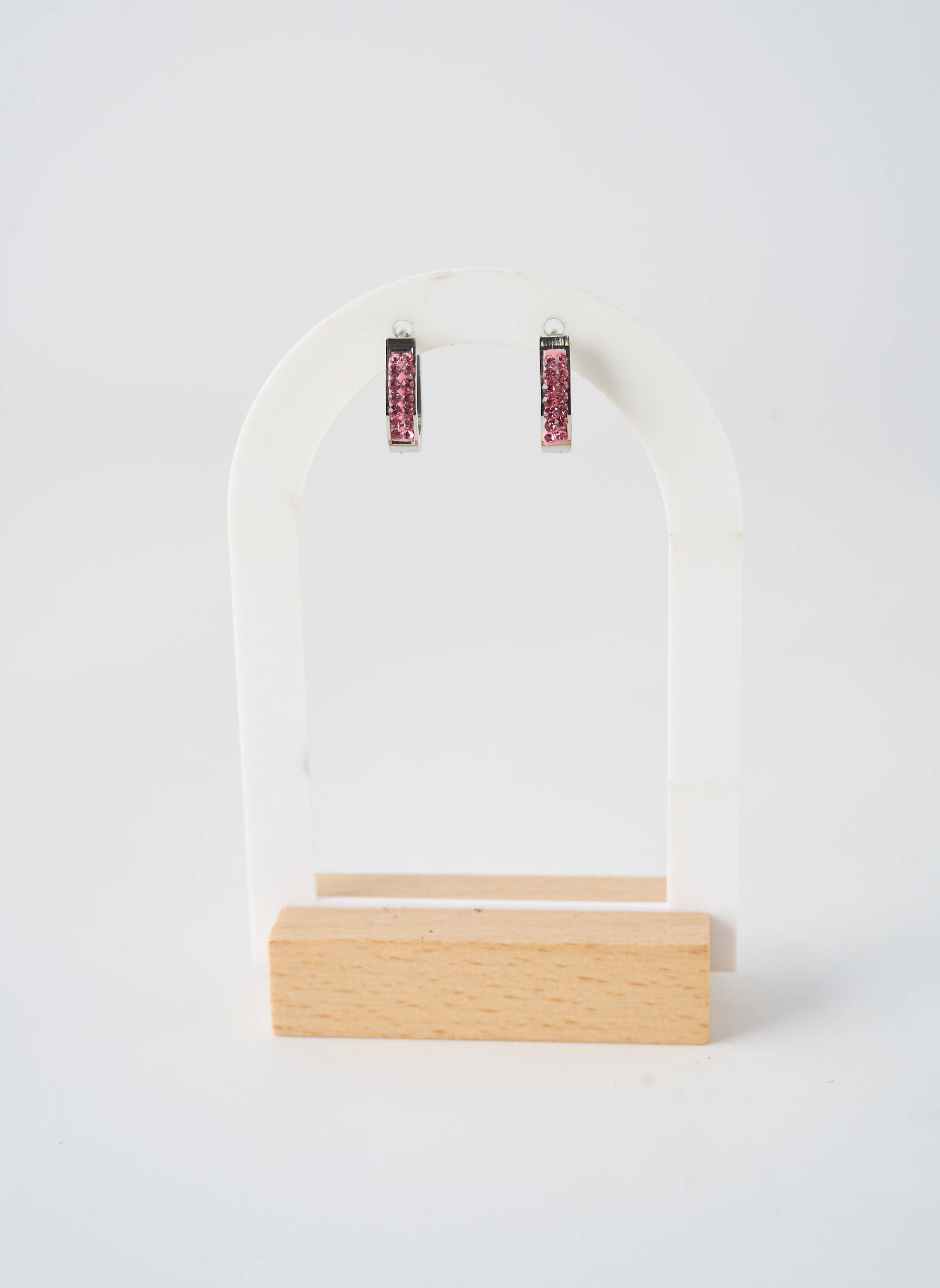 Boucles d’oreilles fermeture fermoir créole rose TATA GISELE femme