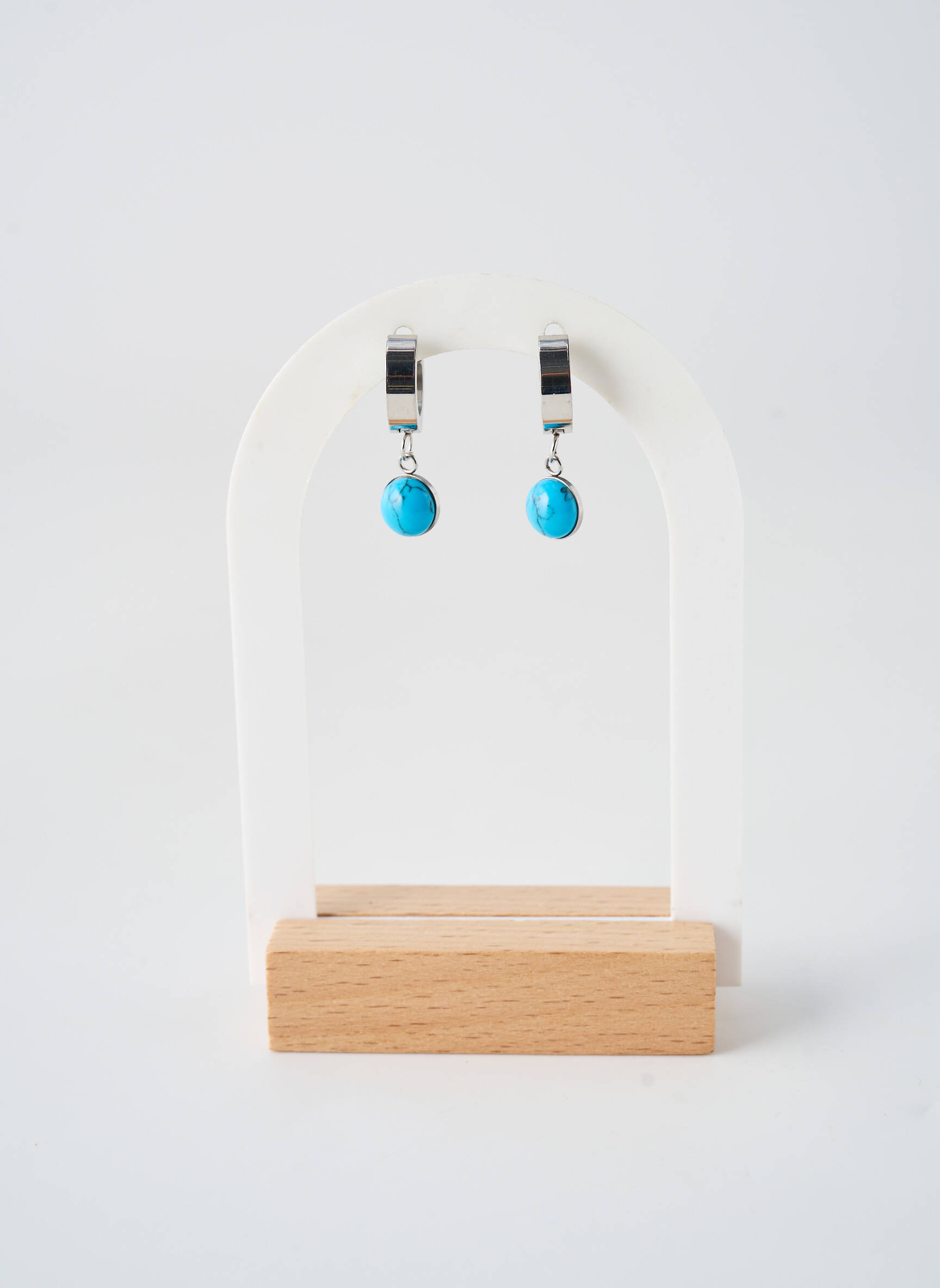 Boucles d’oreilles ornement pierre bleu TATA GISELE femme