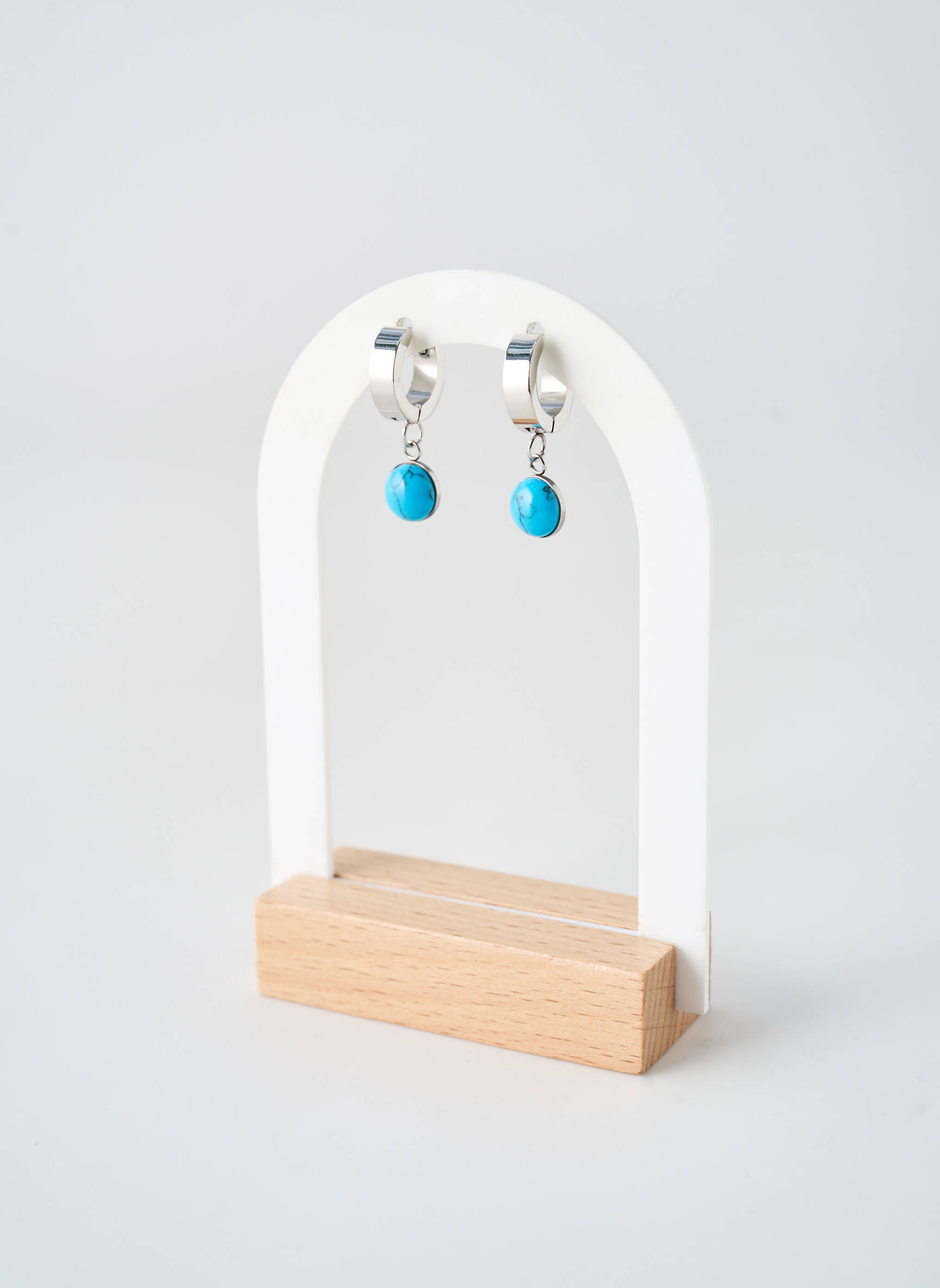 Boucles d’oreilles ornement pierre bleu TATA GISELE femme
