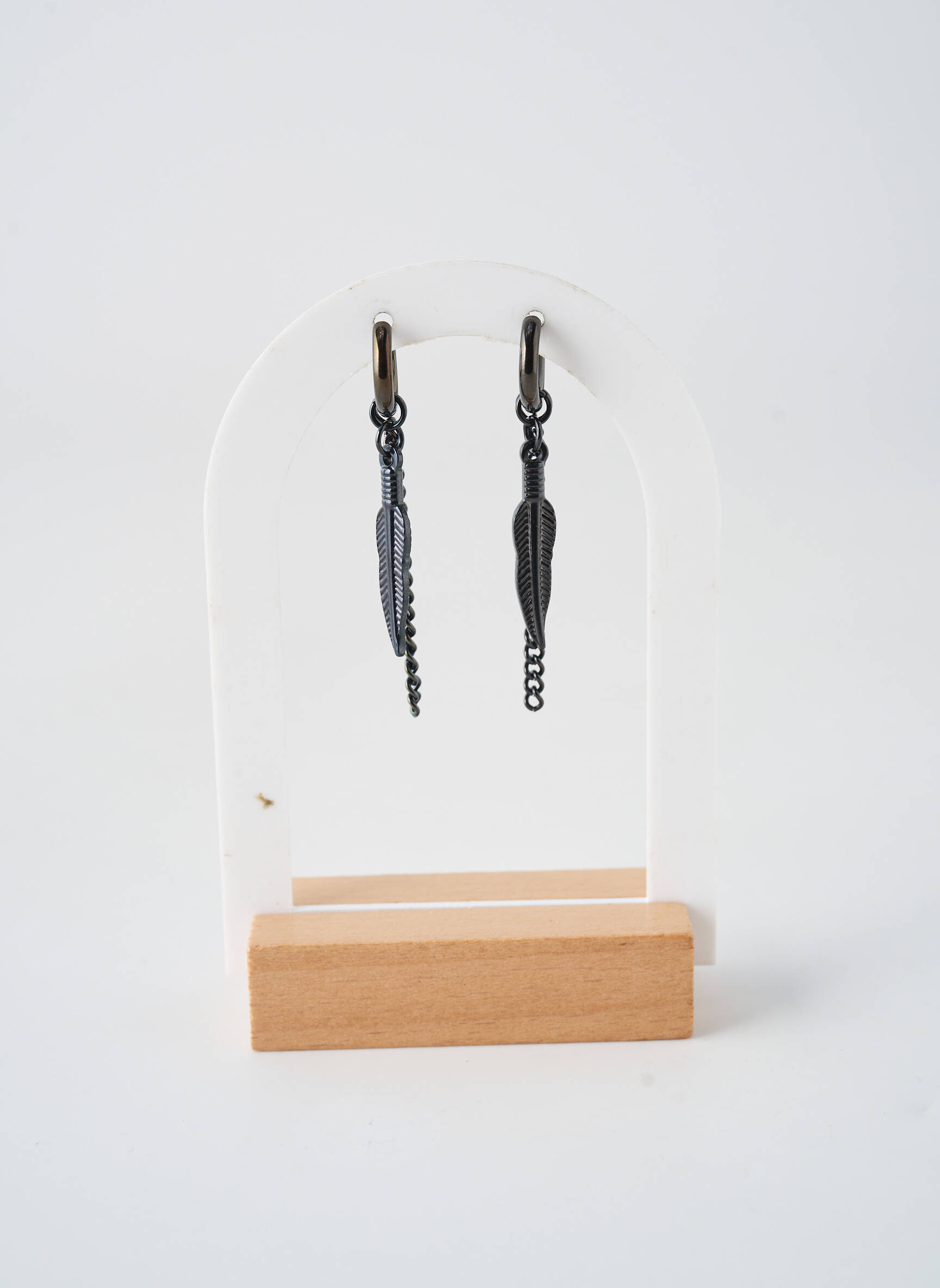 Boucles d’oreilles fermeture fermoir créole noir TATA GISELE femme