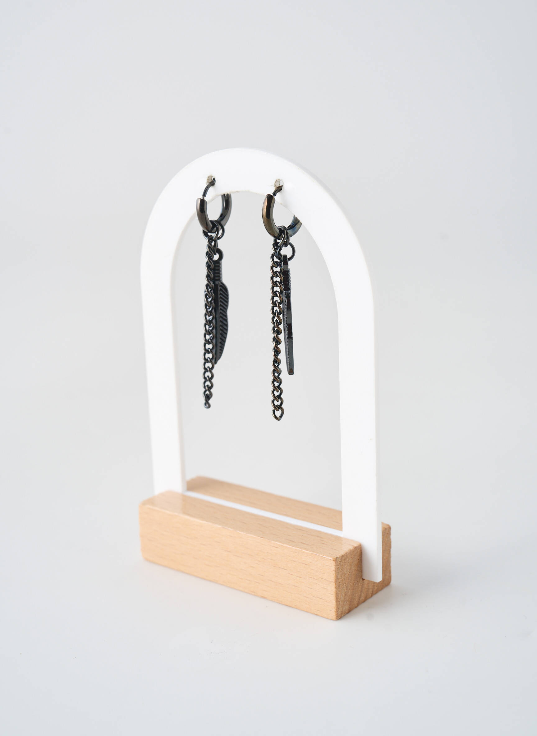 Boucles d’oreilles fermeture fermoir créole noir TATA GISELE femme