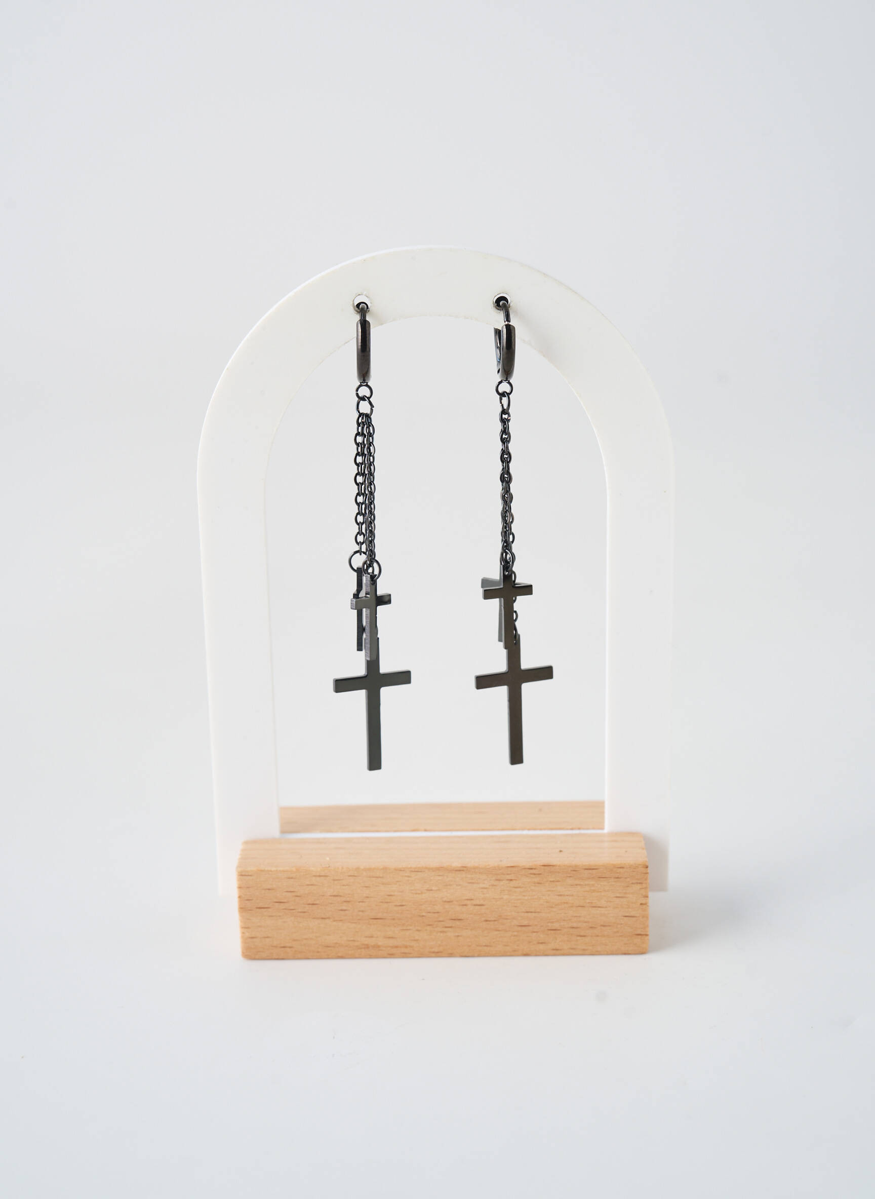 Boucles d’oreilles noir TATA GISELE homme