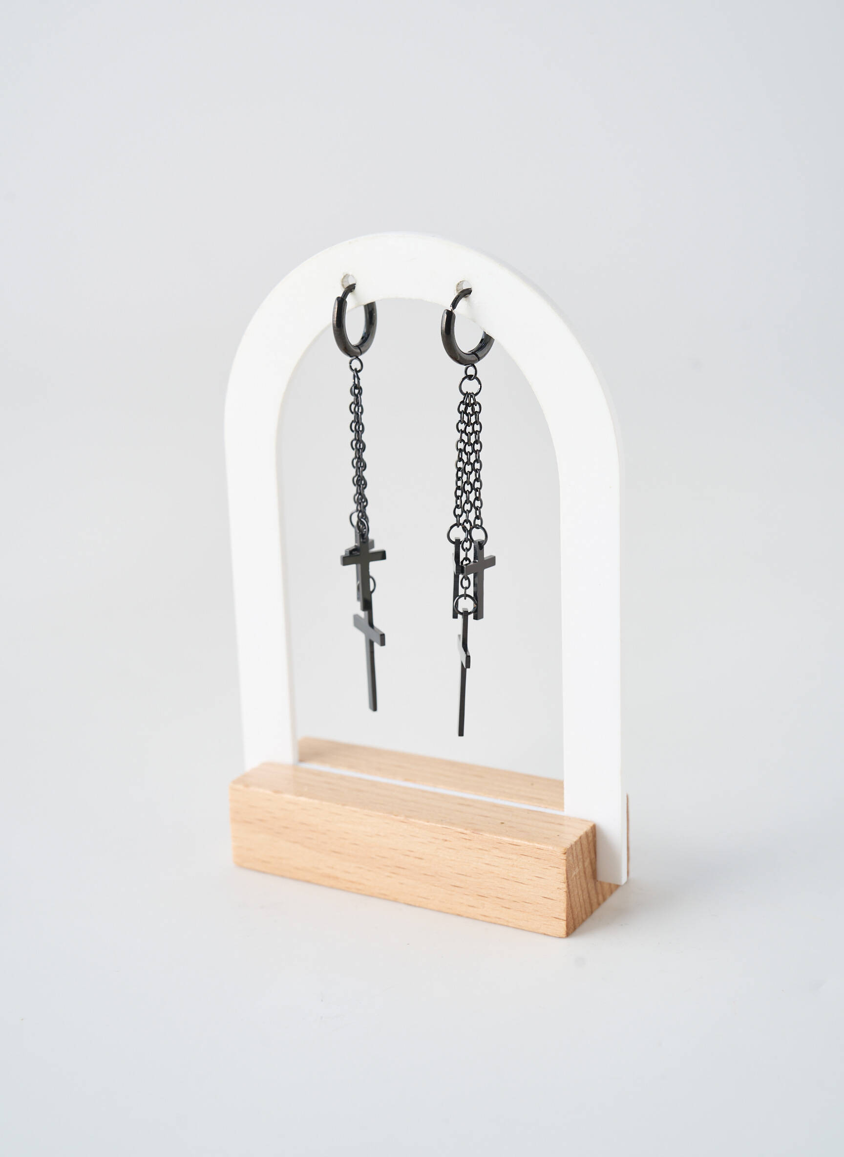 Boucles d’oreilles noir TATA GISELE homme