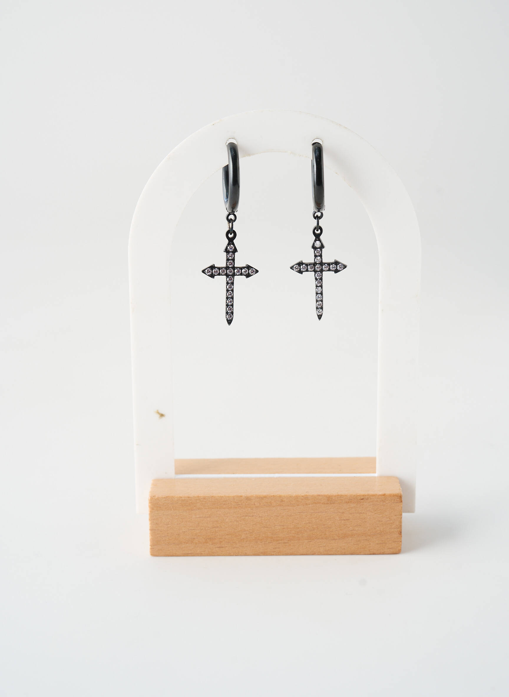Boucles d’oreilles noir TATA GISELE homme