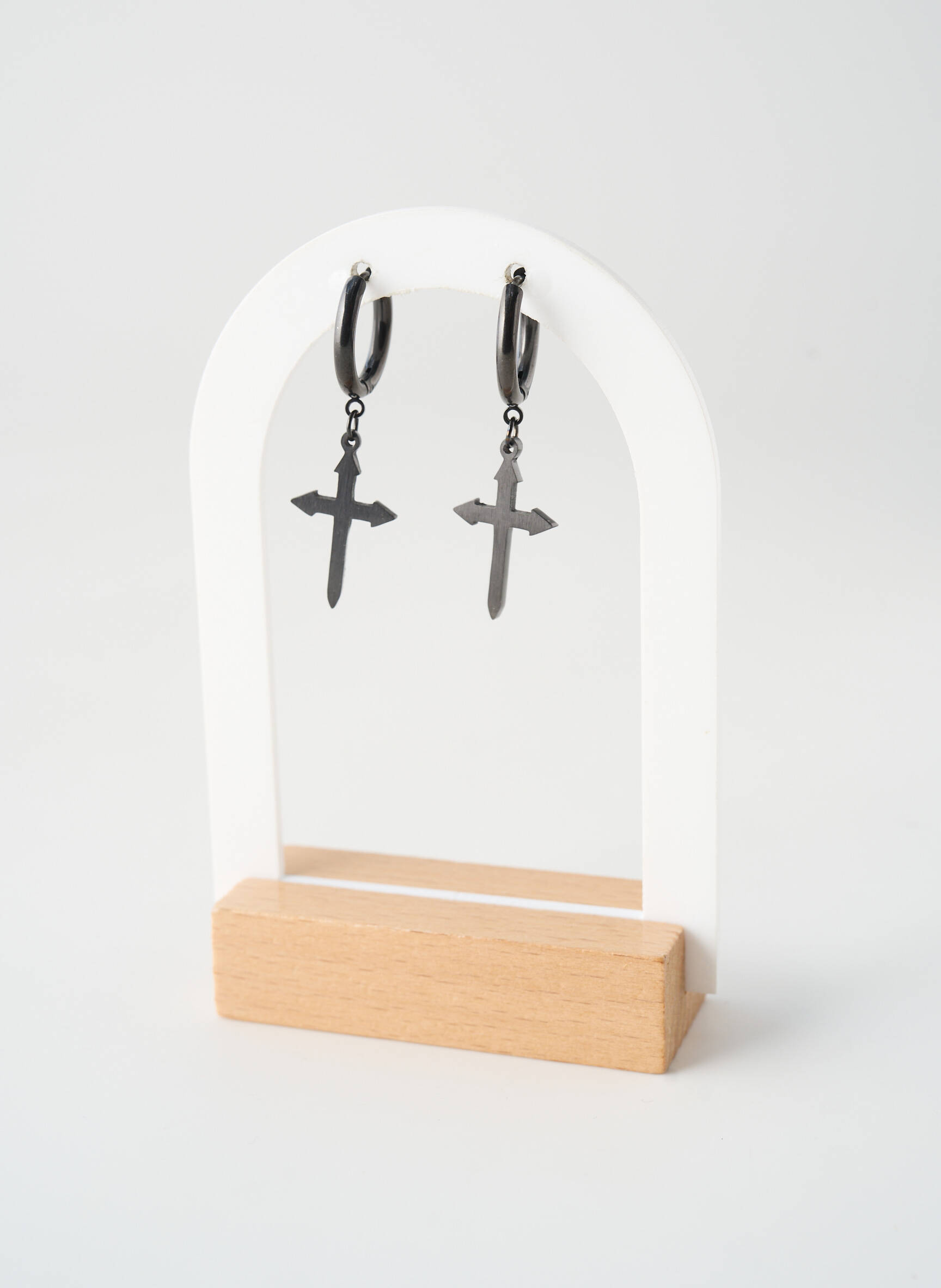 Boucles d’oreilles noir TATA GISELE homme