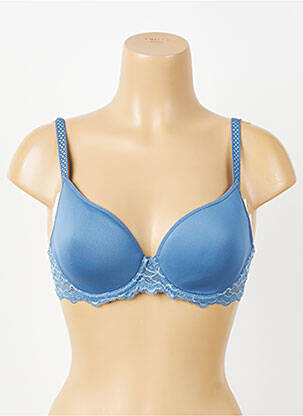 Soutien-gorge effet matière satinée haut soutien-gorge moulé bleu SIMONE PERELE femme