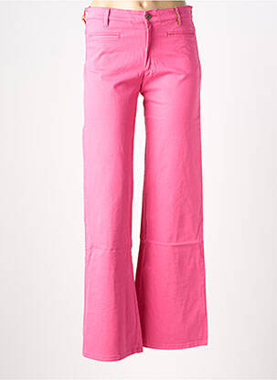 Pantalon flare stretch taille haute rose COUTURIST femme