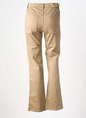 Pantalon droit tissage popeline taille haute marron COUTURIST femme