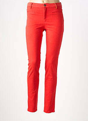 Pantalon slim tissage popeline taille normale orange COUTURIST femme