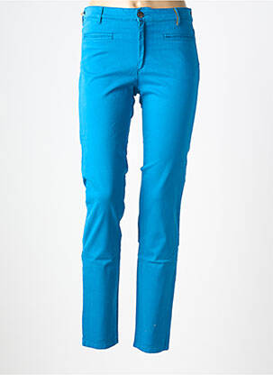 Pantalon slim tissage popeline taille normale bleu COUTURIST femme