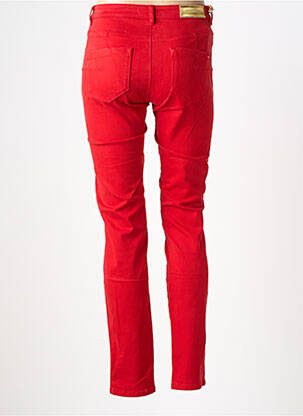 Pantalon slim tissage popeline taille normale rouge COUTURIST femme