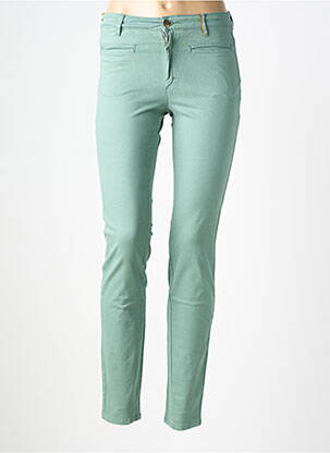 Jeans coupe slim stretch taille normale vert COUTURIST femme