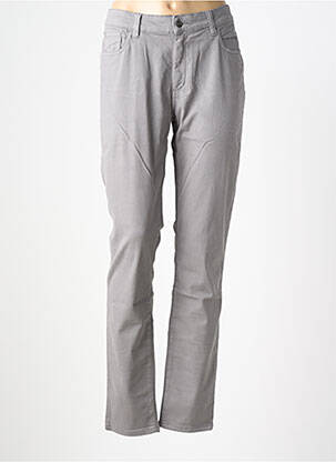 Pantalon slim tissage popeline taille normale gris COUTURIST femme
