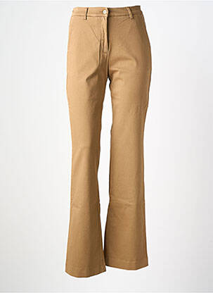 Pantalon chino tissage popeline taille normale marron COUTURIST femme