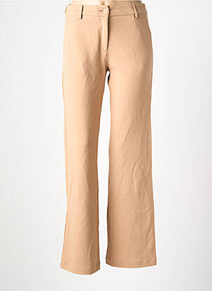 Pantalon droit tissage crêpe taille haute beige COUTURIST femme
