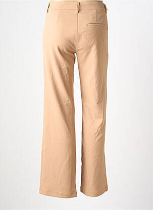 Pantalon droit tissage crêpe taille haute beige COUTURIST femme
