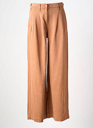 Pantalon large tissage popeline taille haute orange COUTURIST femme