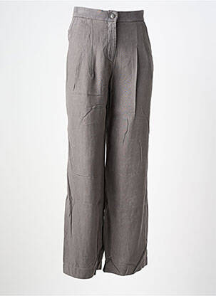 Pantalon large tissage popeline taille haute gris COUTURIST femme