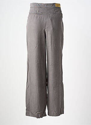Pantalon large tissage popeline taille haute gris COUTURIST femme