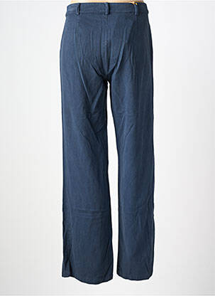 Pantalon droit tissage popeline taille haute bleu COUTURIST femme