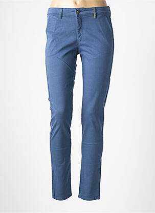 Pantalon chino tissage popeline taille normale bleu COUTURIST femme
