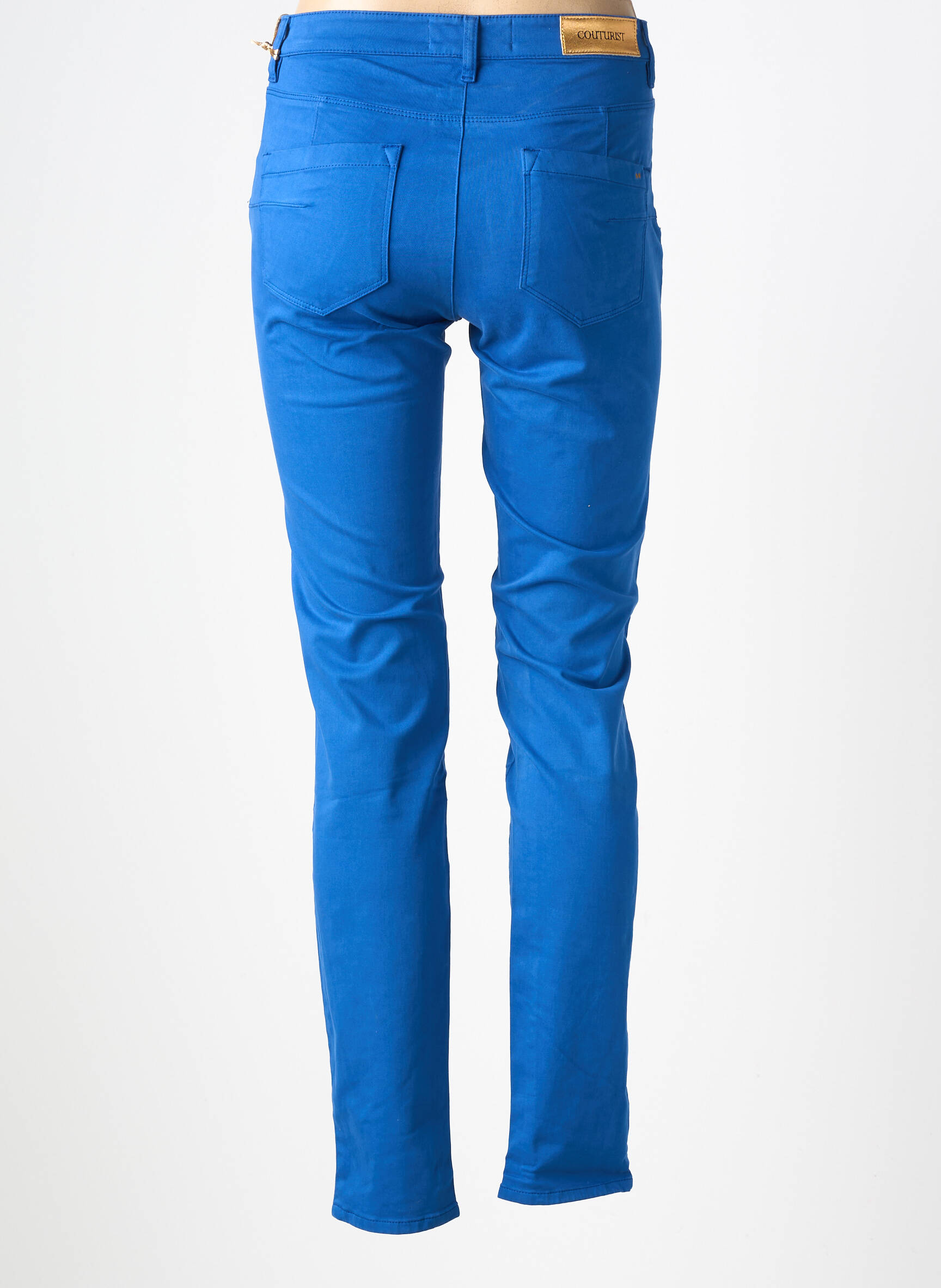 Jeans coupe slim stretch taille normale bleu COUTURIST femme
