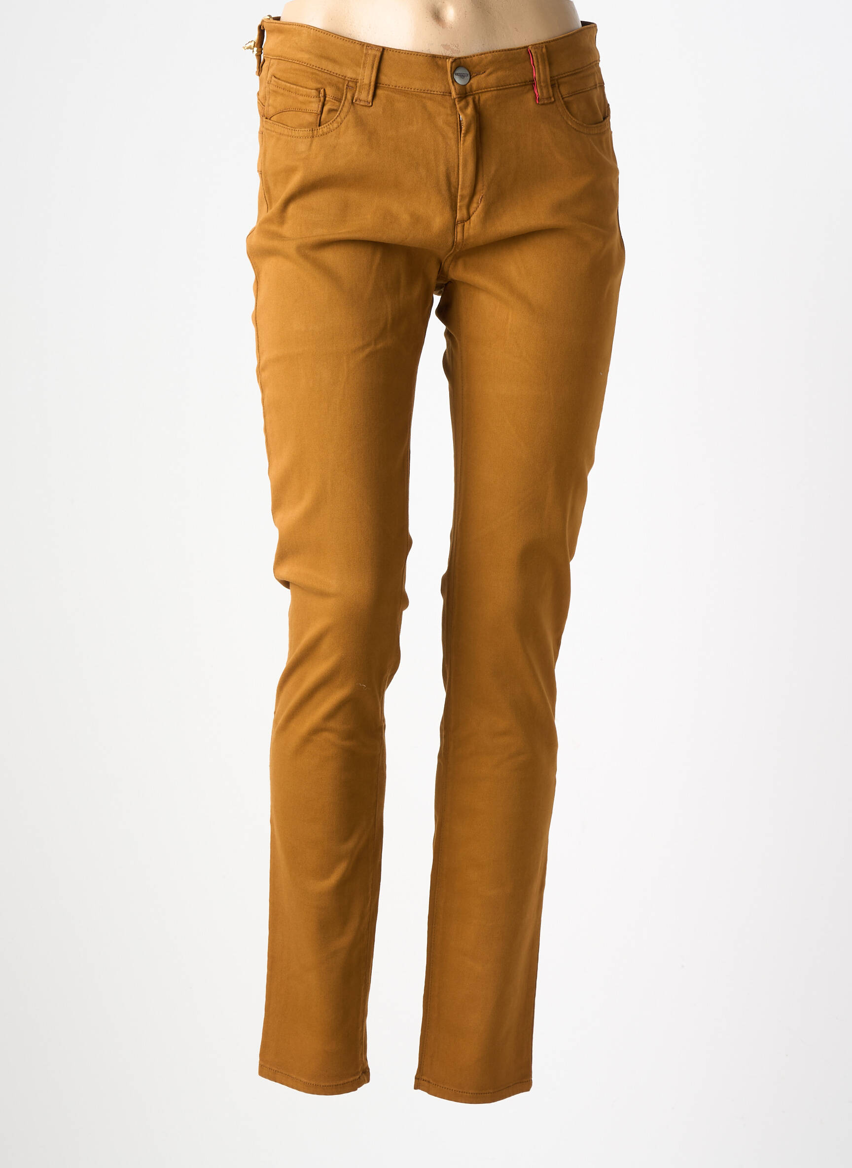 Pantalon slim tissage popeline taille normale jaune COUTURIST femme