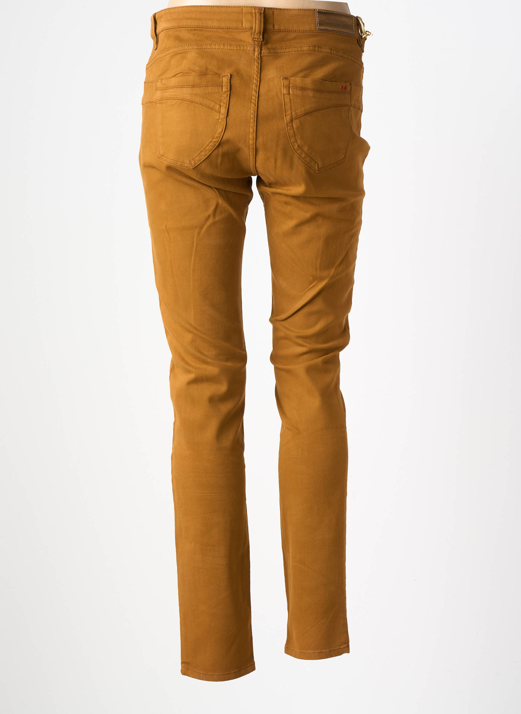 Pantalon slim tissage popeline taille normale jaune COUTURIST femme