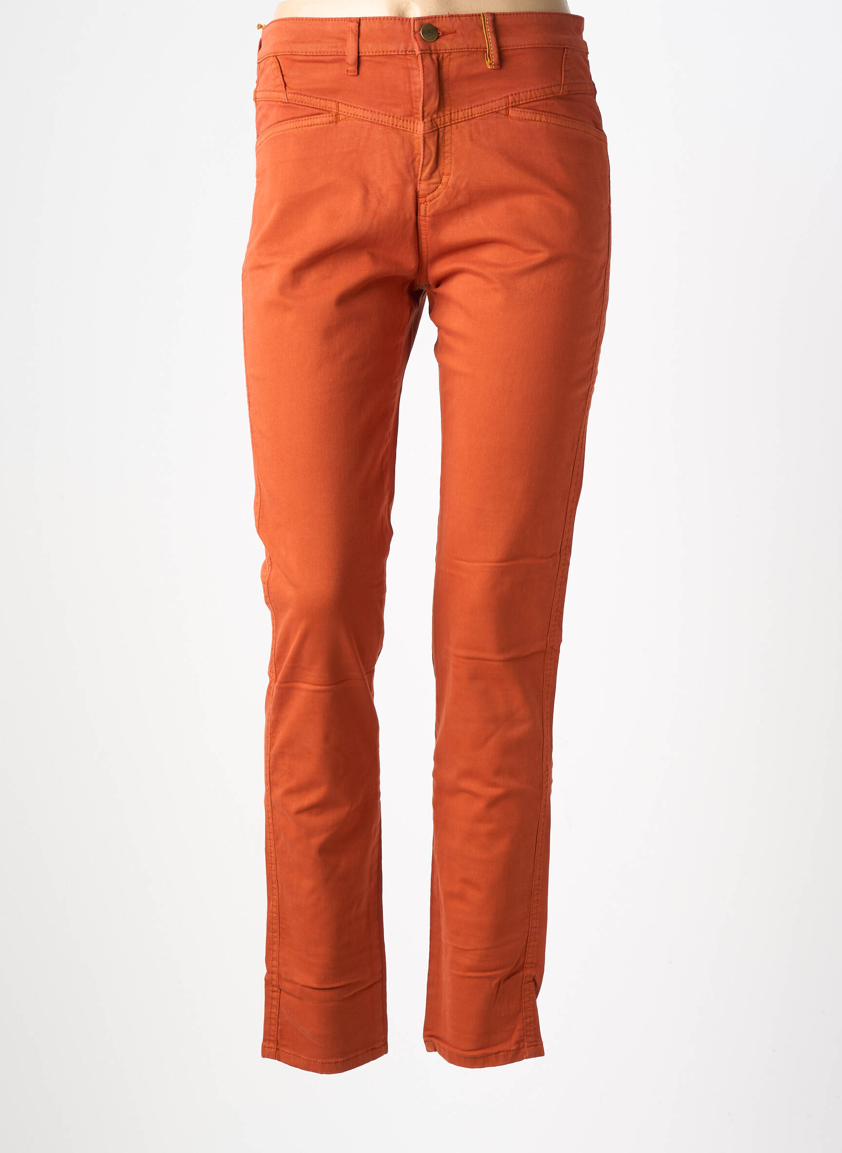 Pantalon slim taille haute taille haute orange COUTURIST femme