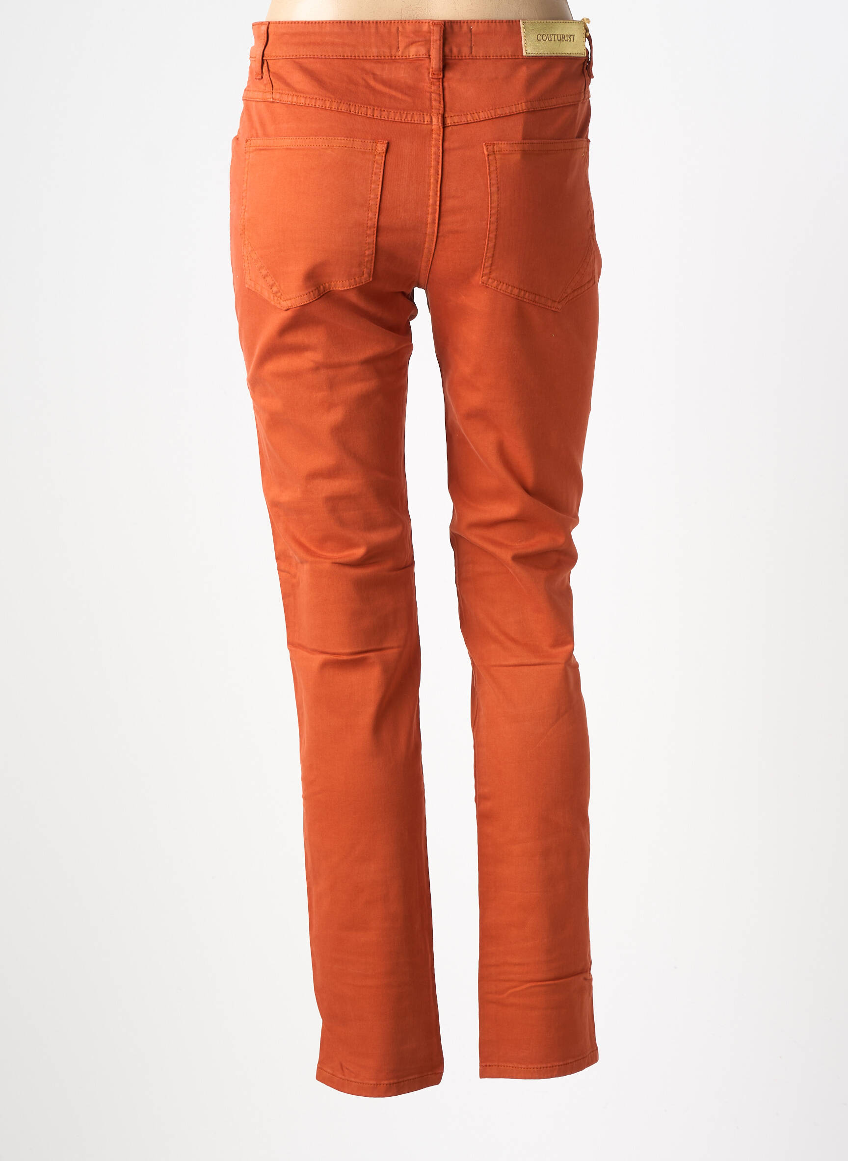 Pantalon slim taille haute taille haute orange COUTURIST femme