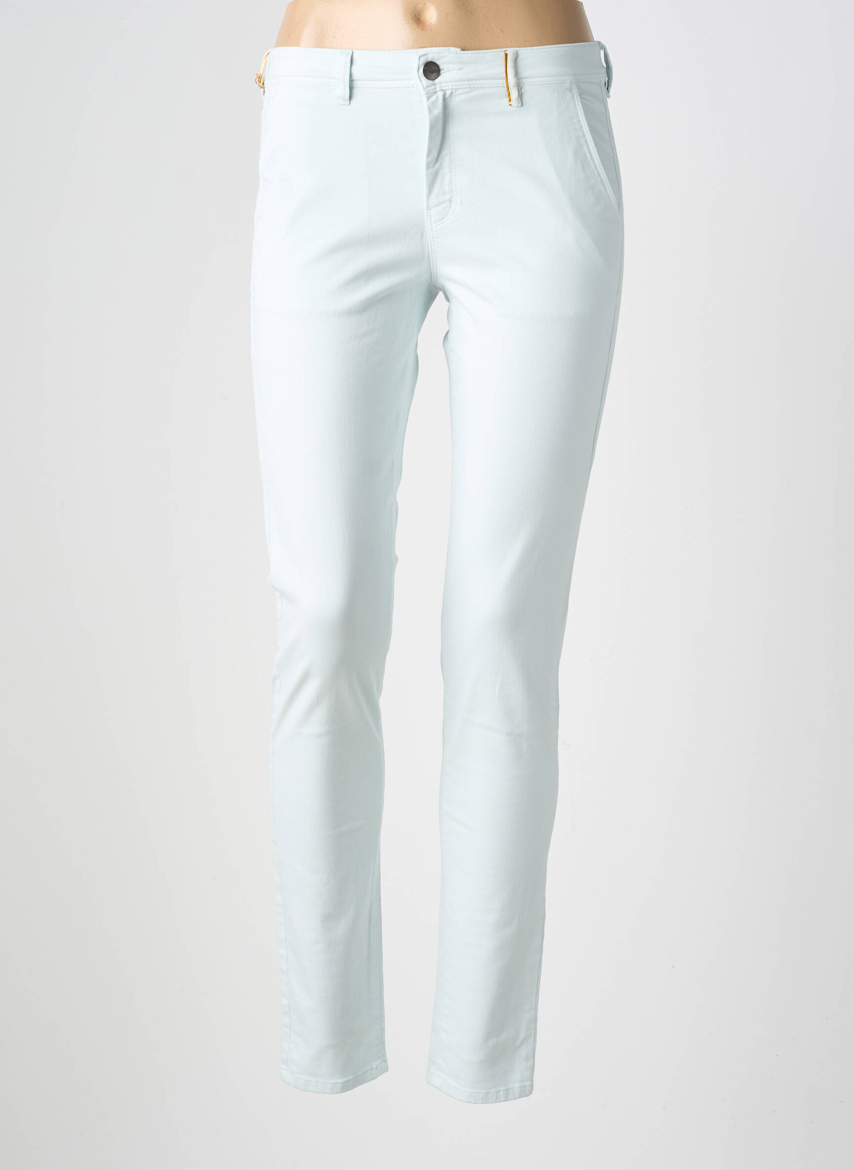 Pantalon droit stretch taille normale vert COUTURIST femme