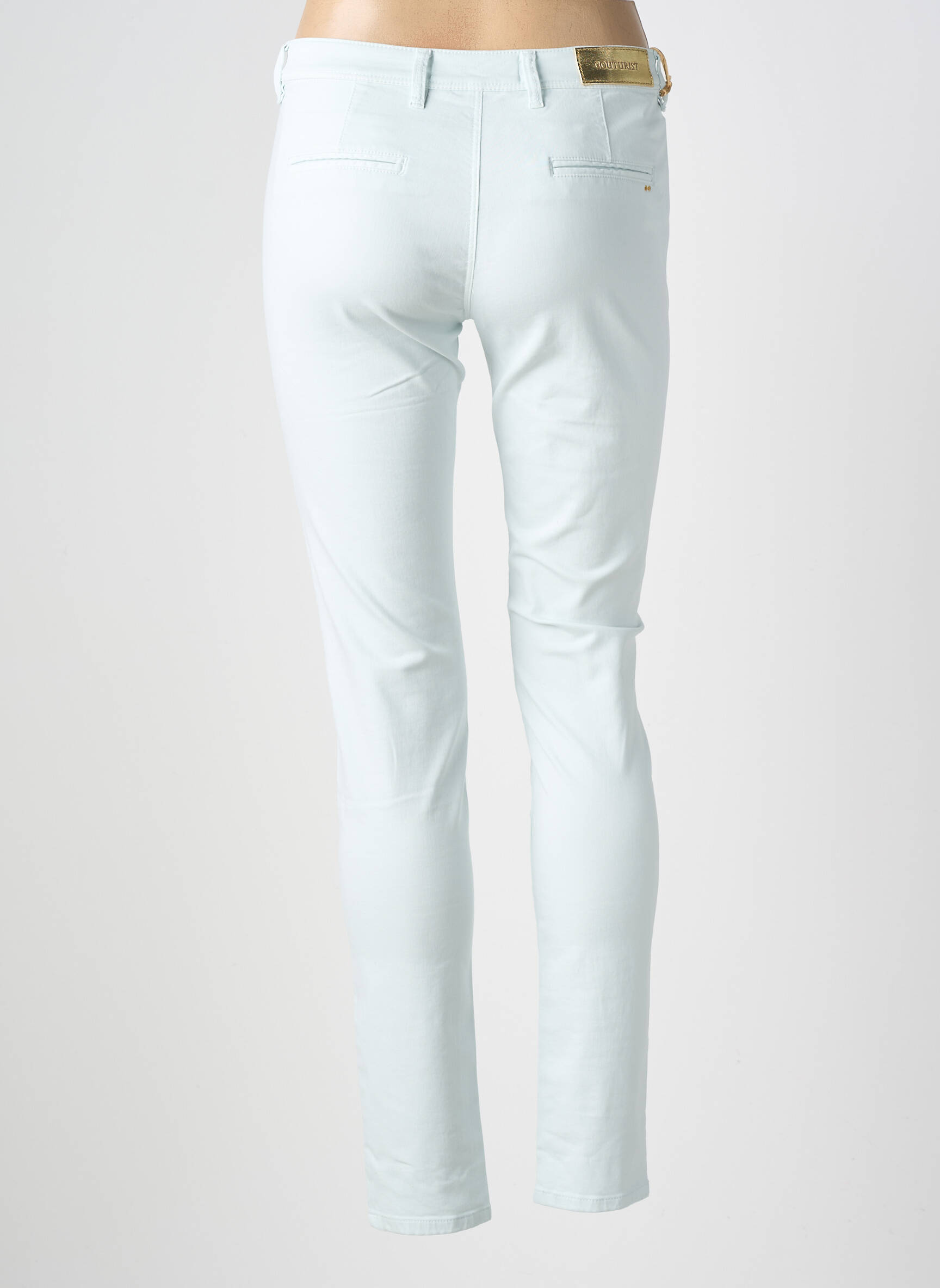 Pantalon droit stretch taille normale vert COUTURIST femme