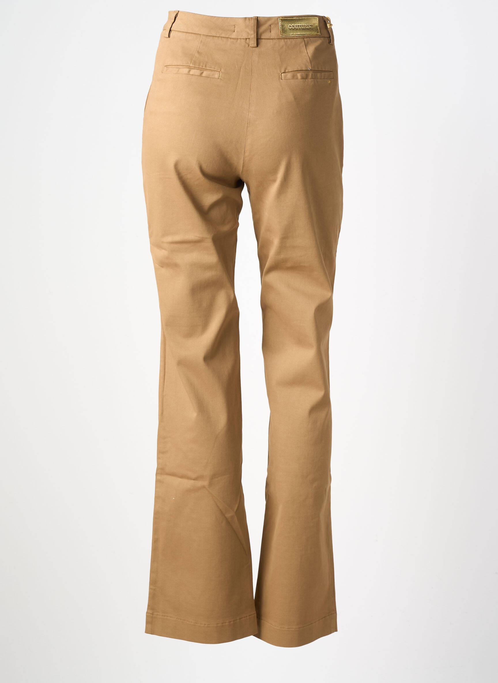 Pantalon chino tissage popeline taille normale marron COUTURIST femme