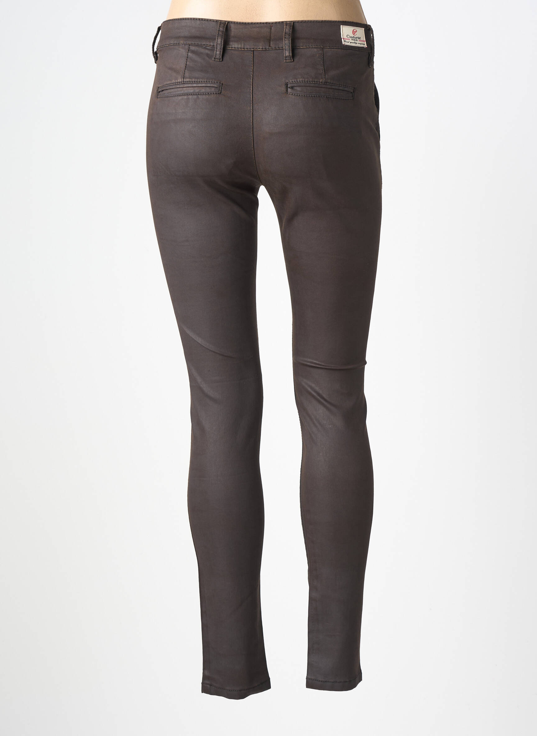 Pantalon chino taille basse taille basse marron COUTURIST femme